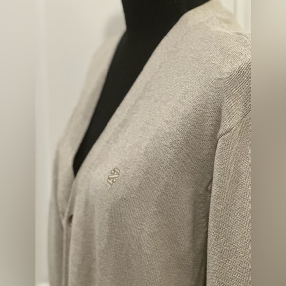 Izod Varsity Cardigan in Oatmeal, XL - Picture 2 of 3